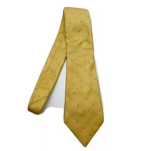 Giorgio Armani‎ Mens Tie 100% Silk Gold Tan Diagonal Stripes Blue Accent